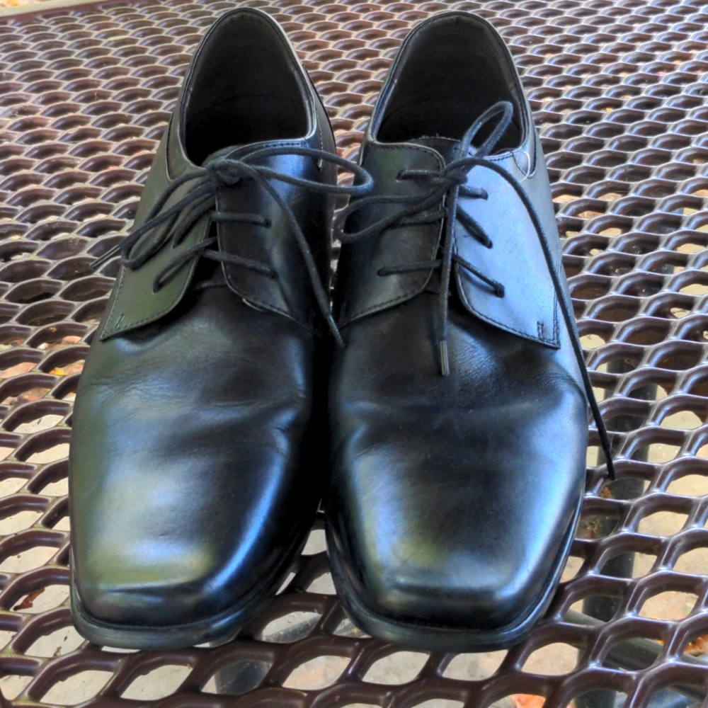 CALDEN K5655 Black Leather 3.2" Taller Elevator Shoes Mens Size 11